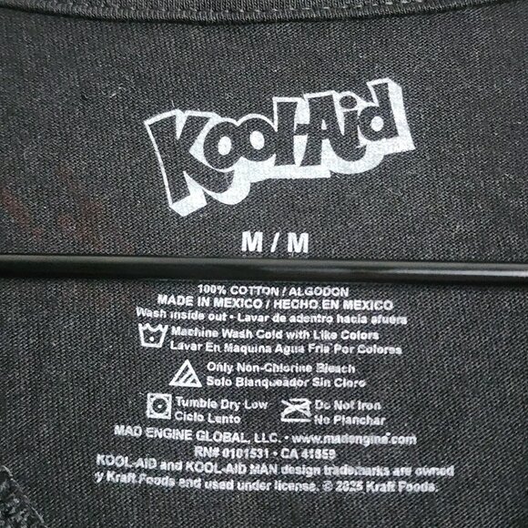 Kool-Aid Shirt Mens Medium Black Rock-A-Dile Red Graphic Tee Soda Advertising - Picture 4 of 7